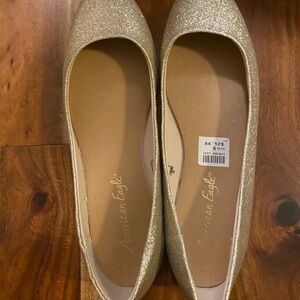 American Eagle Outfitters Gold Shimmery Flats